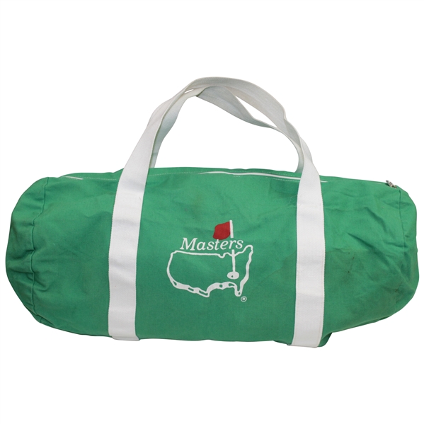 Vintage Masters Tournament Logo Green & White Canvas Duffel Bag