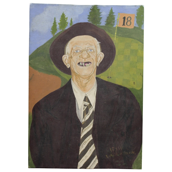 Original Acrylic on Canvas of Harry Vardon Caddy by Luke A Welch, Jr.