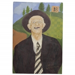 Original Acrylic on Canvas of Harry Vardon Caddy by Luke A Welch, Jr.