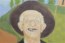 Original Acrylic on Canvas of Harry Vardon Caddy by Luke A Welch, Jr.