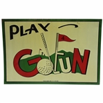 Vintage Metal Play Golfun Advertising Sign by C. W. Larson Co., Pittsburgh, PA.