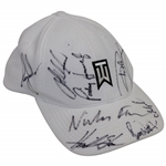 Tiger Woods & others Signed White TW Hat JSA ALOA