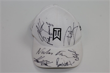 Tiger Woods & others Signed White TW Hat JSA ALOA