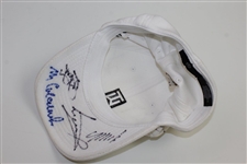 Tiger Woods & others Signed White TW Hat JSA ALOA