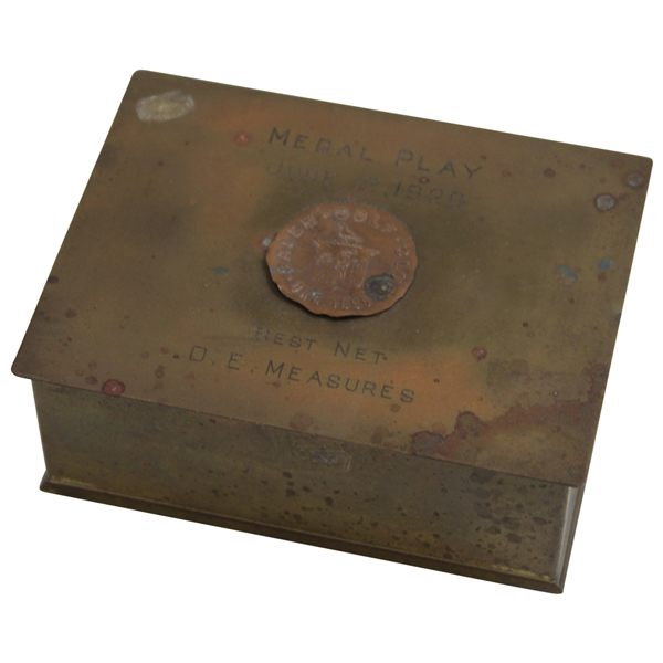 1920 Salem Golf Club Medal Play Best Net Trophy Box Won by D. E. Measures