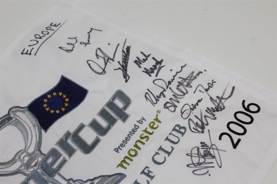 2006 Palmer Cup at Prestwick GC Embroidered Flag Signed by both USA & Europe Teams JSA ALOA