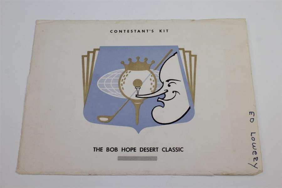 Eddie Lowery's Bob Hope Desert Classic Contestant's Kit Including Letter, Pairing Sheets, & other