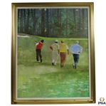 Original Big Three & Lee Oil on Canvas Painting Signed by Artist Bernie Fuchs - Framed
