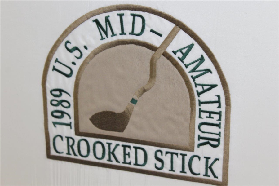 1989 U.S. Mid-Amateur Championship at Crooked Stick Embroidered Flag - Framed