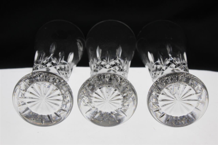 Three (3) 2007 National Pro-Am at Pebble Beach Waterford Crystal Tall Glasses