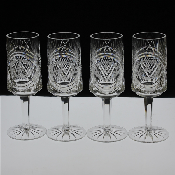 Four (4) 1994 National Pro-Am at Pebble Beach Waterford Crystal Wine Glasses - Winning Team!
