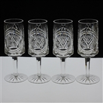 Four (4) 1994 National Pro-Am at Pebble Beach Waterford Crystal Wine Glasses - Winning Team!