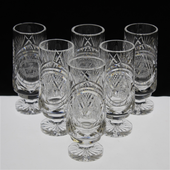 Six (6) 1994 National Pro-Am at Pebble Beach Waterford Crystal Water Glasses - Winning Team!