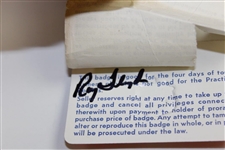 Ray Floyd Signed on Back 1976 Masters Tournament SERIES Badge #22008 JSA ALOA