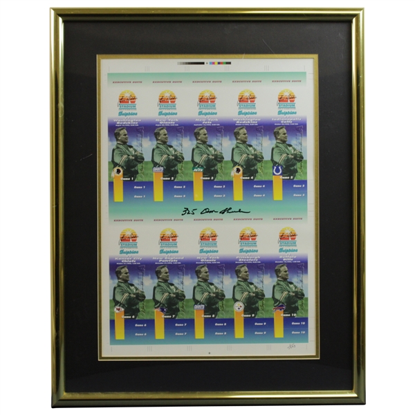 Don Shula Signed Strip of Miami Dolphins Tickets - Framed JSA ALOA