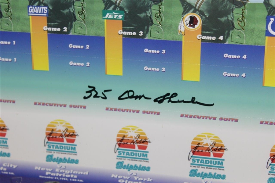 Don Shula Signed Strip of Miami Dolphins Tickets - Framed JSA ALOA