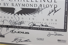 Arnold Palmer, Michael Jordan, Sean Connery, Griffey Jr. & others Signed 1998 Lexus Challenge Poster - Framed JSA ALOA