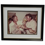 Ray Floyd Personal Framed Photo Drinking Out of Ryder Cup with Jack Nicklaus