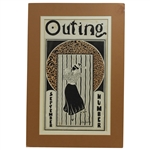 Outing September Number Woman Golfer by Malcolm Poster - Double Matted - Seldom Seen