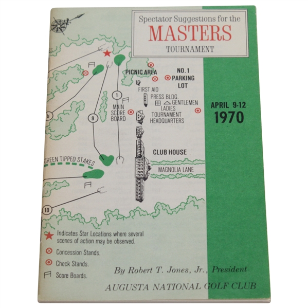 1970 Masters Tournament Spectator Guide - Billy Casper Winner