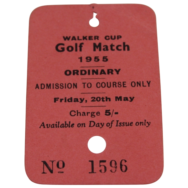 1955 Walker Cup at St. Andrews Friday Ticket #1596 - USA Win 10-2