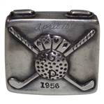Sterling Silver Crossed Clubs Golf Themed GP Pill Box in Suitcase Design with April 10, 1956