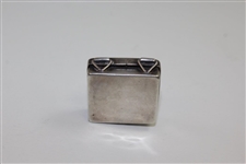 Sterling Silver Crossed Clubs Golf Themed GP Pill Box in Suitcase Design with April 10, 1956