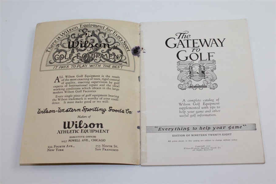 1928 'The Gateway to Golf' Wilson Athletic Equipment Booklet