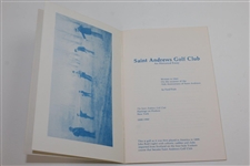 1980 'Saint Andrews Golf Club: An Historical Essay' by Ford Frick (St. Andrews Member & Baseball Commish)