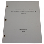 Alister Mackenzie’s Augusta 1933 Greens Plans 2013 Ltd Ed. 86/100 Facsimile Booklet