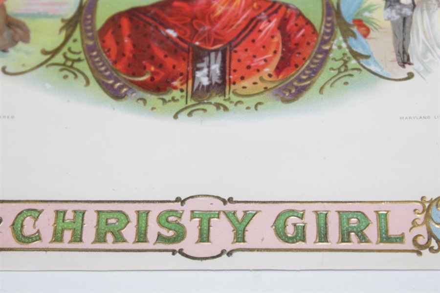 Vintage Christy Girl Lady Golfer by Maryland Litho Co. - 10 x 6 1/2