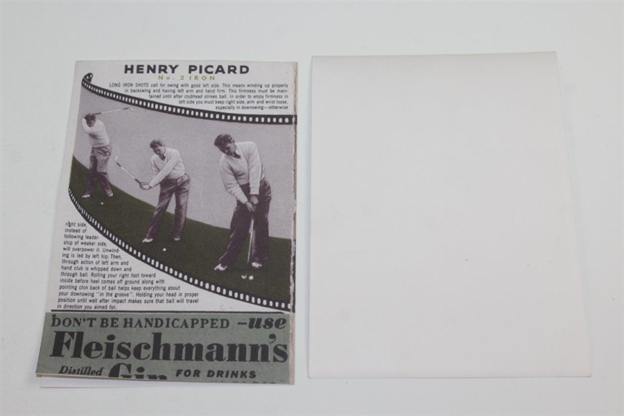 Six (6) Henry Picard Photos - 5 Photo Sequence & One Used in 1940 Scorecard Co. Series