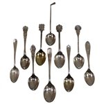 Ten (10) Various Antique Sterling Silver Golf Themed Spoons