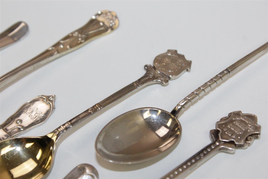Ten (10) Various Antique Sterling Silver Golf Themed Spoons