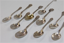 Ten (10) Various Antique Sterling Silver Golf Themed Spoons