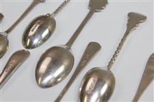 Ten (10) Various Antique Sterling Silver Golf Themed Spoons