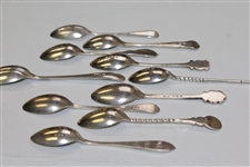 Ten (10) Various Antique Sterling Silver Golf Themed Spoons