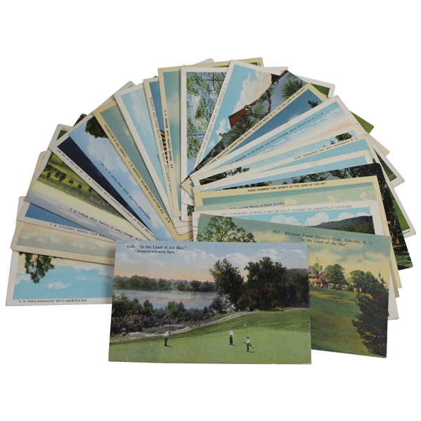 Twenty-Four (24) Antique & Unique North Carolina Golf Postcards