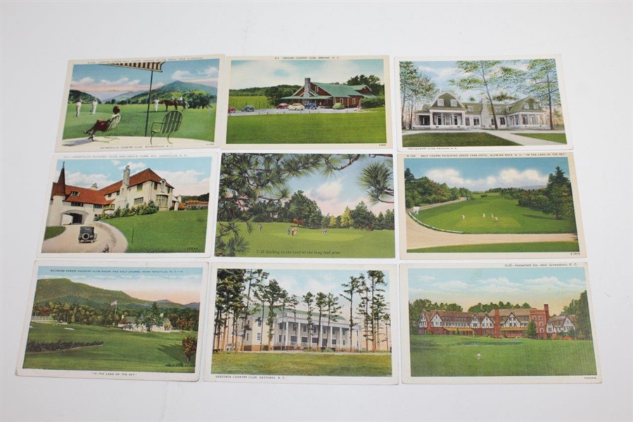 Twenty-Four (24) Antique & Unique North Carolina Golf Postcards