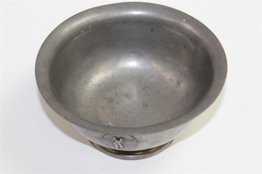 1940 President's Day at Oak Hill Country Club 2nd Division 2nd Net Pewter Bowl