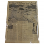 9 Holes in 30 with Ouimet, Stroke for Stroke 1931 US Am Newspaper Article Sheet by Alex Morrison