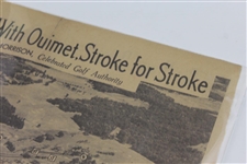 '9 Holes in 30 with Ouimet, Stroke for Stroke' 1931 US Am Newspaper Article Sheet by Alex Morrison