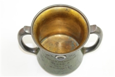1912 The Country Club of Glen Ridge Spring Handicap 2-Handled Green with Gilded Interior Mug