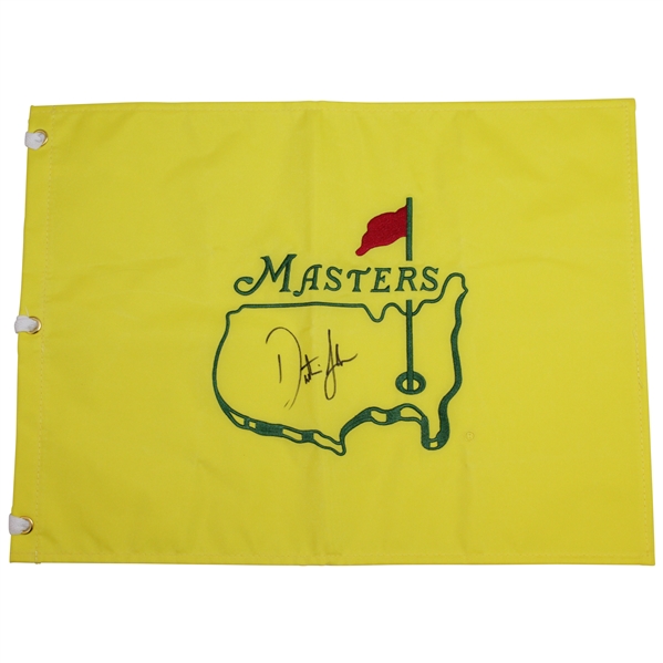 Dustin Johnson Signed Undated Masters Embroidered Flag - First One Center Signed! JSA ALOA
