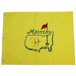 Dustin Johnson Signed Undated Masters Embroidered Flag - First One Center Signed! JSA ALOA