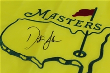 Dustin Johnson Signed Undated Masters Embroidered Flag - First One Center Signed! JSA ALOA
