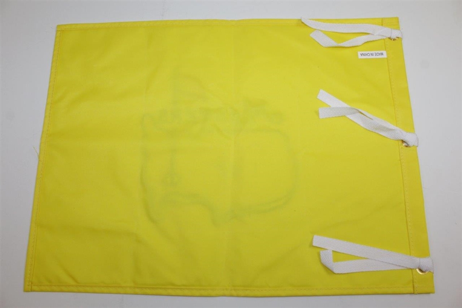 Dustin Johnson Signed Undated Masters Embroidered Flag - First One Center Signed! JSA ALOA