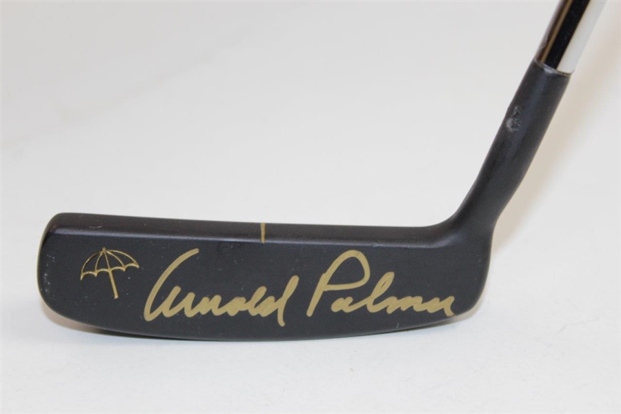 Arnold Palmer Signed 'Arnold Palmer' Face of P-101 Black Matte Putter - Signed in Gold JSA ALOA