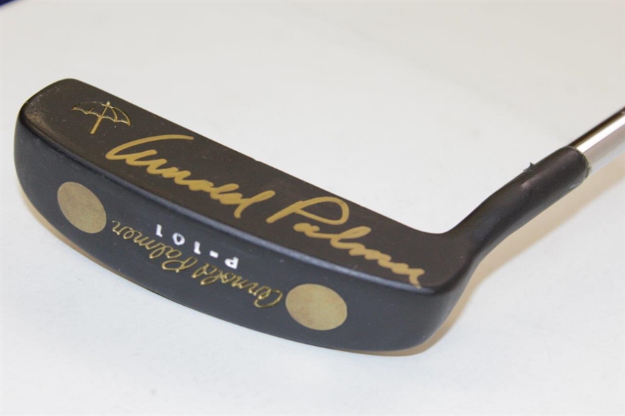 Arnold Palmer Signed 'Arnold Palmer' Face of P-101 Black Matte Putter - Signed in Gold JSA ALOA