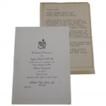 1950 Augusta National Golf Club Masters Invitation Given to Charles Ward from Bobby Jones!